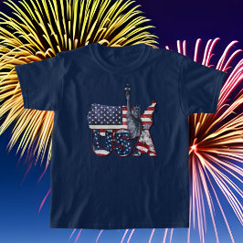 coola Frihetsgudinnan Patriotiska barn unisex T Shirt