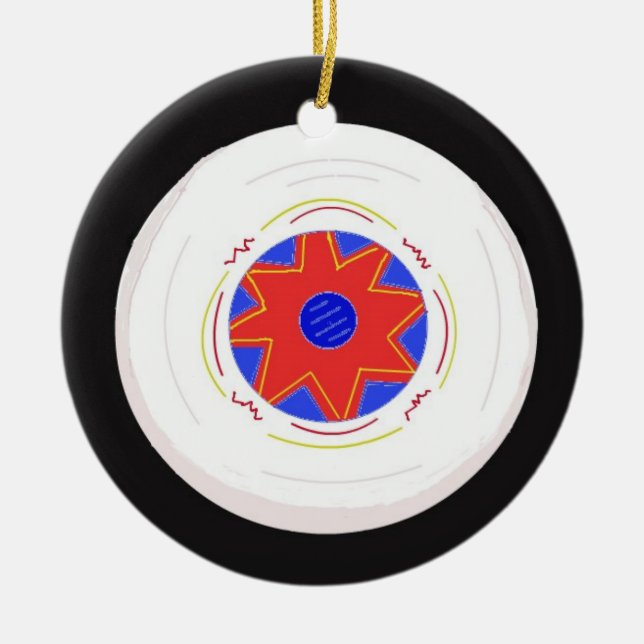 Coola frisbees julgransprydnad keramik (Framsidan)