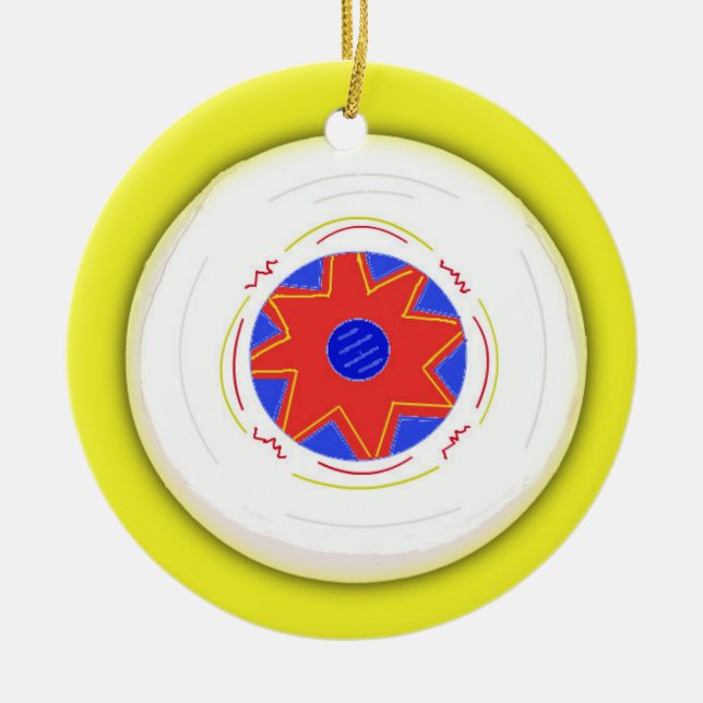 Coola frisbees julgransprydnad keramik (Framsidan)