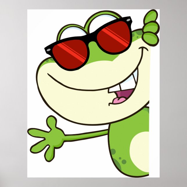 Coola Frog Wear Red Sunglass Poster (Framsidan)
