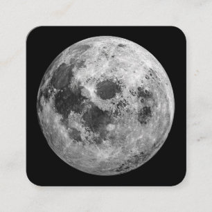 Coola Full Moon Graphic Space Astronomy Science Fyrkantigt Visitkort