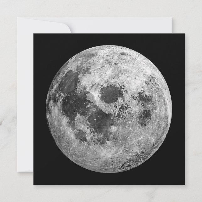 Coola Full Moon Graphic Space Astronomy Science Inbjudningar (Framsida)