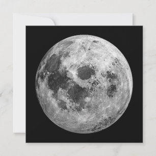 Coola Full Moon Graphic Space Astronomy Science Inbjudningar