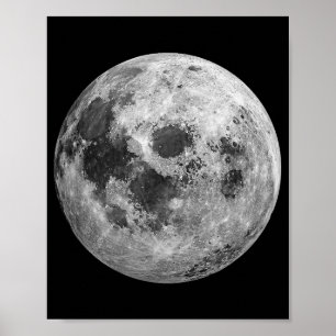 Coola Full Moon Graphic Space Astronomy Science Poster