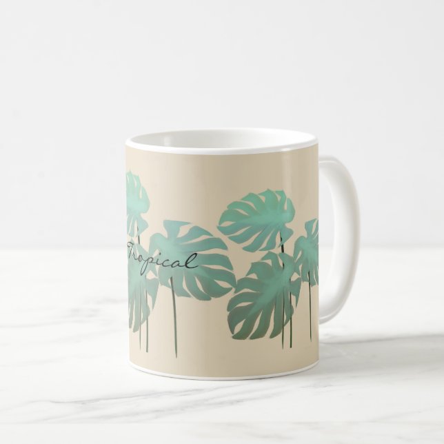 Coola Funky Tropical Löv Add Namn Mugg (Framsida höger)