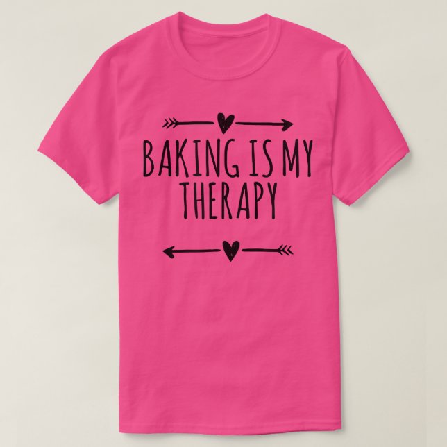 Coola-funna pilar som säger "Baking" är min terapi T Shirt (Design framsida)
