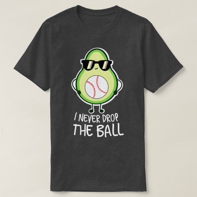 Coola Funny Avocado Baseball Älskare T Shirt (Design framsida)