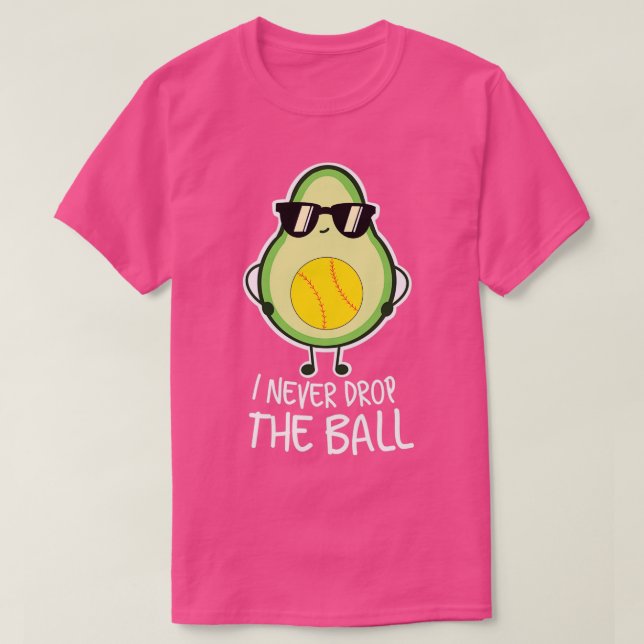 Coola Funny Avocado Softball Älskare T Shirt (Design framsida)