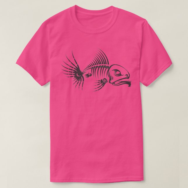 Coola Funny Distress Fish Skeleton Bones Design  T Shirt (Design framsida)