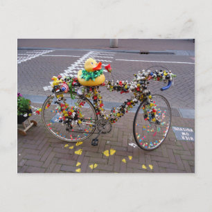 Coola Funny Gult Anka Bicycle i Amsterdam Vykort