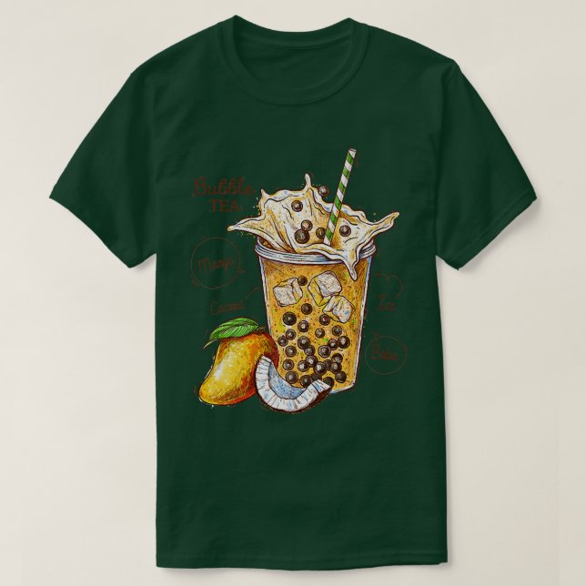 Coola Funny Ice Bubble Tea Mango & Coconut Graphic T Shirt (Design framsida)