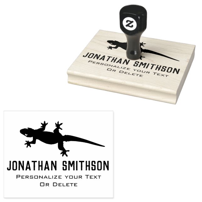 Coola Funny Lizard Cute Animal Stationery Stämpel (Stämplad)