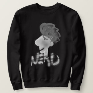 Coola Funny Nerd Guy Tecknad Teckning Lång Ärmad Tröja