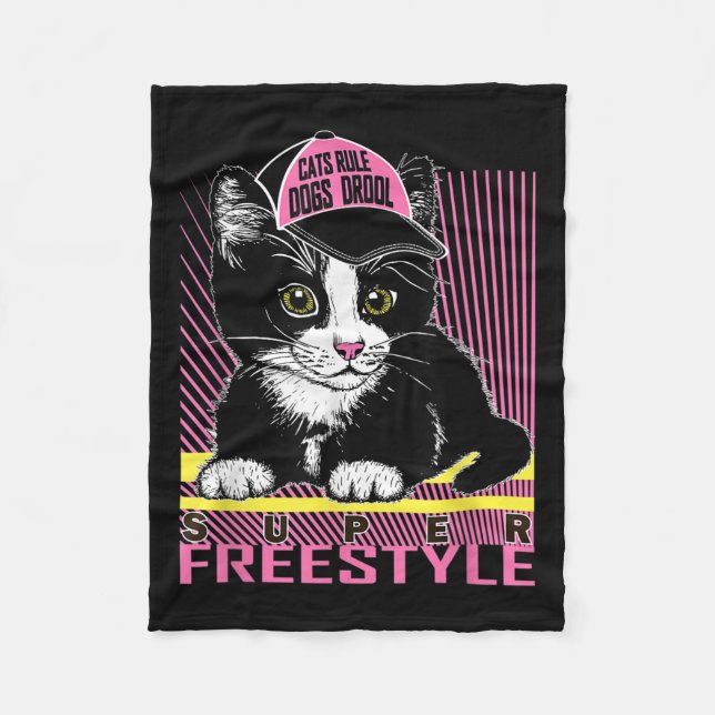 Coola Funny Sarkastic Cats Memotes Tecknad Grap Fleecefilt (Framsidan)