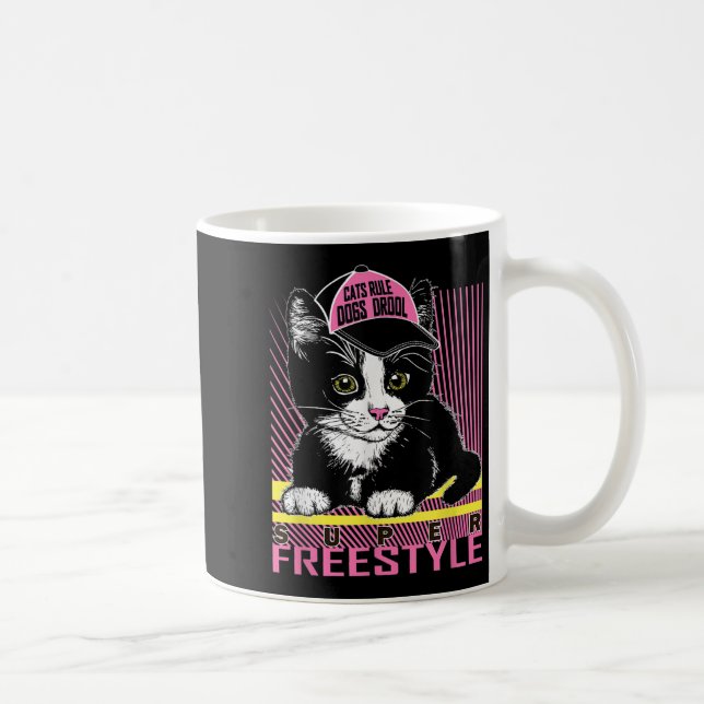 Coola Funny Sarkastic Cats Memotes Tecknad Grap Kaffemugg (Höger)