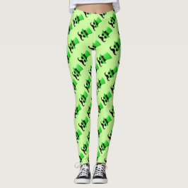 Coola Funny St. Patrick's Day Mustache Top hat Man Leggings