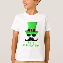 Coola Funny St. Patrick's Day Mustache Top hat Man