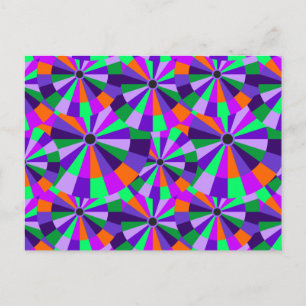 Coola Futurist Circles in Orange and Lila Vykort