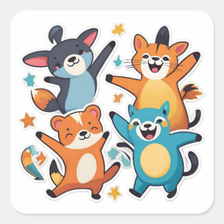 Coola Fyrkantigt Klistermärke