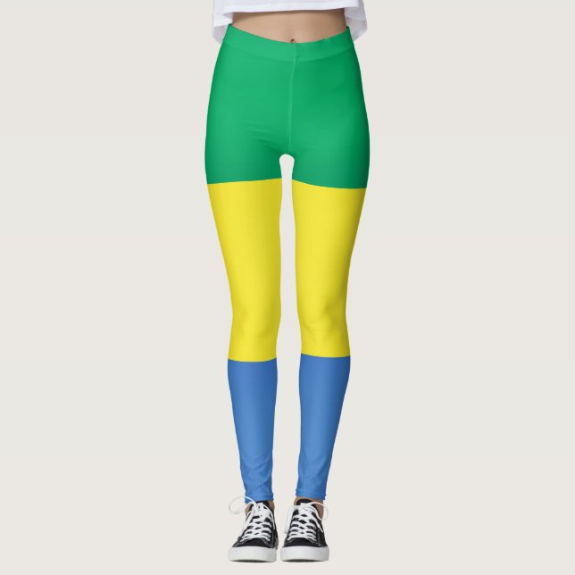 Coola Gabon Flagga Mode Leggings (Framsida)
