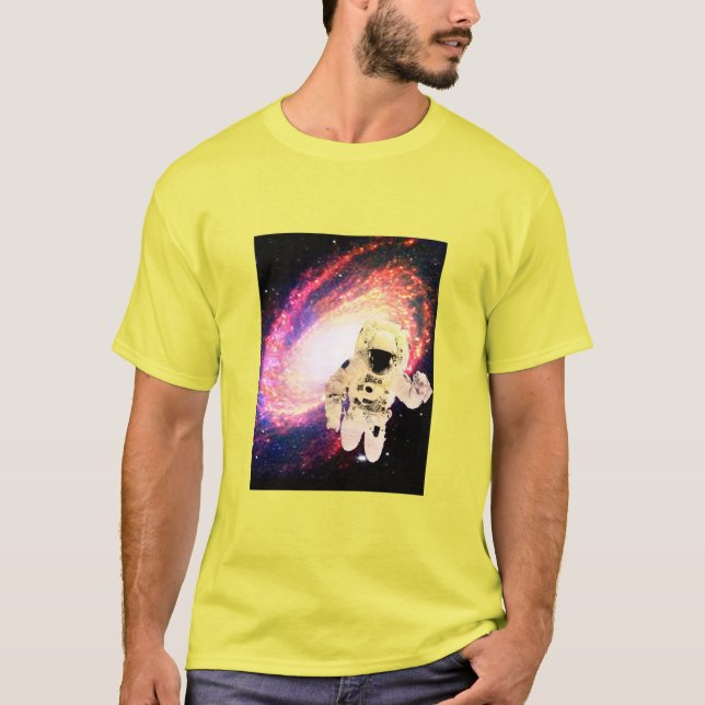 coola galaxy färg astronaut space geek shirt t shirt (Framsida)