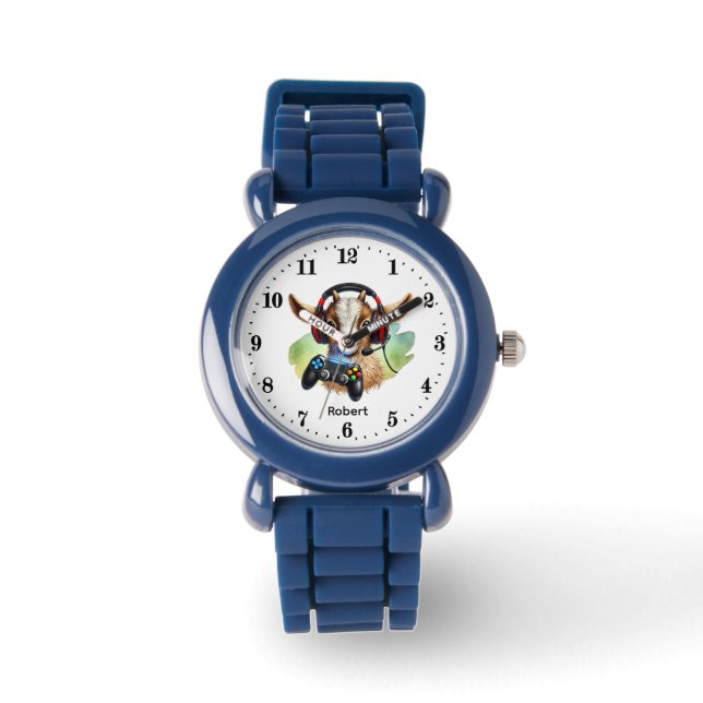Coola gamer goat lägg till namn armbandsur (Framsida)