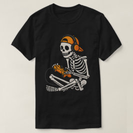 Coola Gamer Skeleton med hörlurar - roligt spel T Shirt
