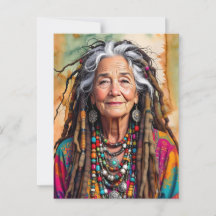 Coola Gamla Dam i Dread Locks Hippie Woman