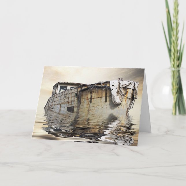 coola gammal båt kort (Framsida)