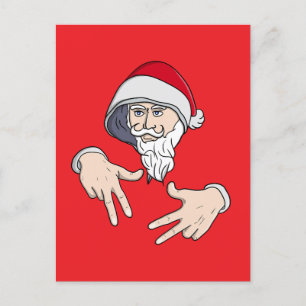 Coola Gangsta Hip hop Hand Rap Jultomten Helg Vykort