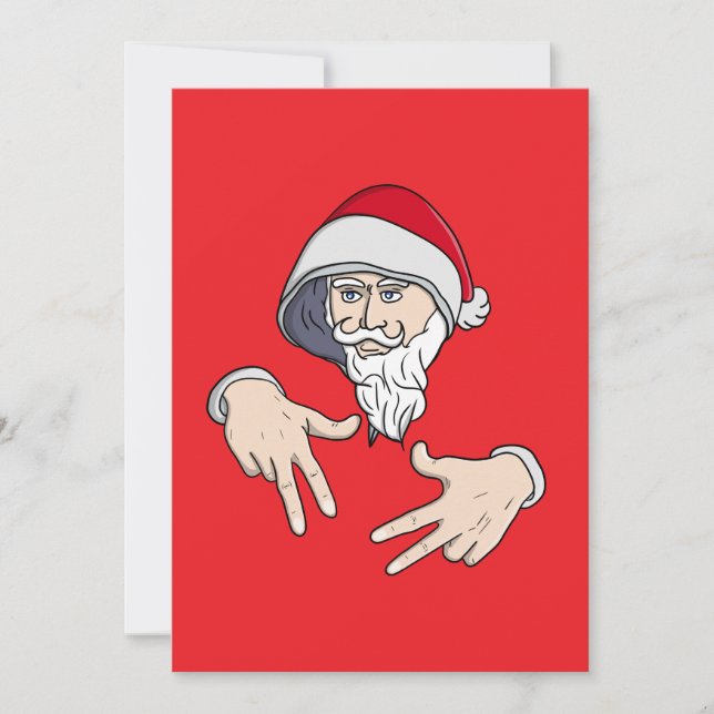 Coola Gangsta Hip Hop Hand Rap Tomte Inbjudningar (Framsida)