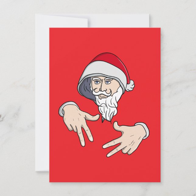Coola Gangsta Hip Hop Hand Rap Tomte Julkort (Framsida)