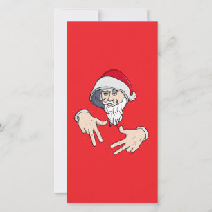 Coola Gangsta Hip Hop Hand Rappa Jul Tomten Julkort