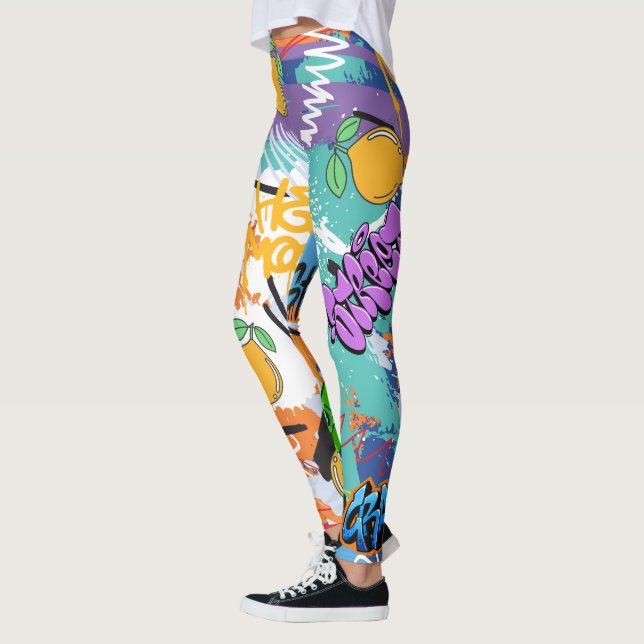 Coola gatukonst l Hippie mönster l Modern Söt Leggings (Vänster)