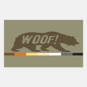 Coola Gay Bears Pride Björn Pride Flag WOOF Rektangulärt Klistermärke