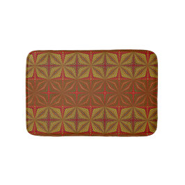 Coola Geometric Earthy Brown Gult Ethnic Tribal Badrumsmatta