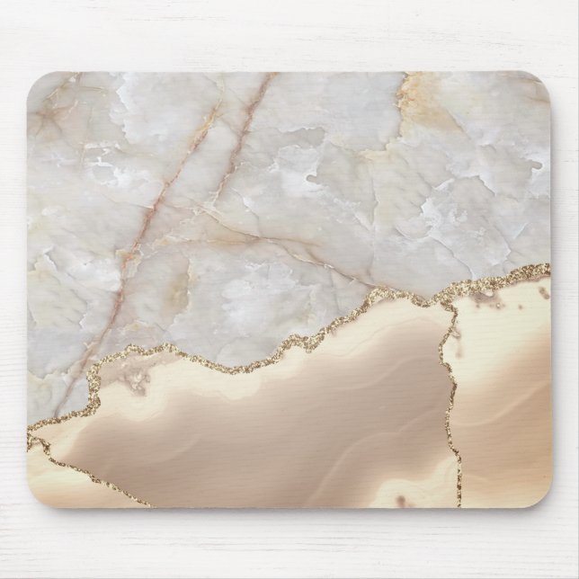 Coola Geometric Guld Cream Marble Musmatta (Framsidan)