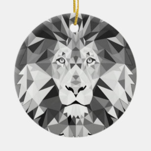 Coola Geometric Lejon Head Julgransprydnad Keramik