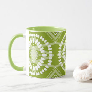 Coola Geometric Mönster Lime Green Batik Tie-Dye Mugg