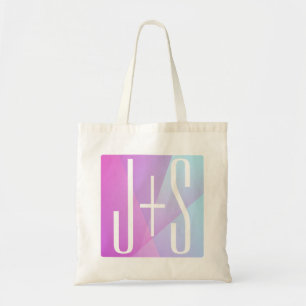 Coola Geometrisk Rosa och Lila   PAR INITIALER Tygkasse