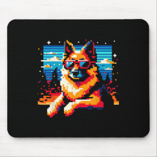 Coola German Shepherd Hund Pixel Art Stil jul Musmatta
