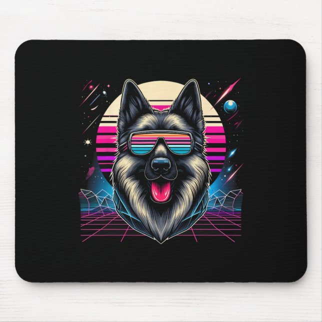 Coola German Shepherd Hund Retrofuturism Art Stil  Musmatta (Framsidan)