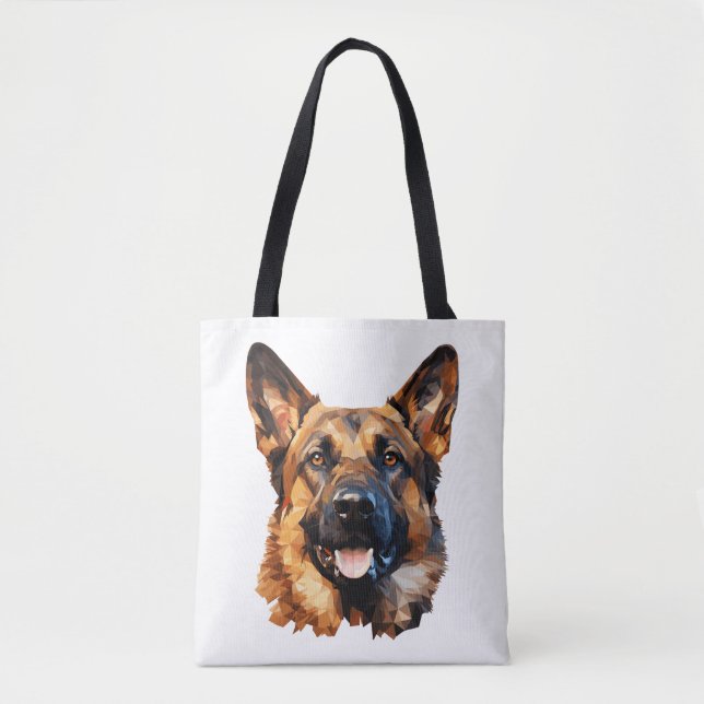 Coola German Shepherd in polygon stil Classic T-Sh Tygkasse (Framsida)