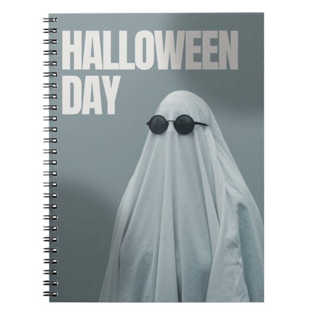 Coola Ghost Halloween bärbar dator - minimal, prak Anteckningsbok (Framsidan)