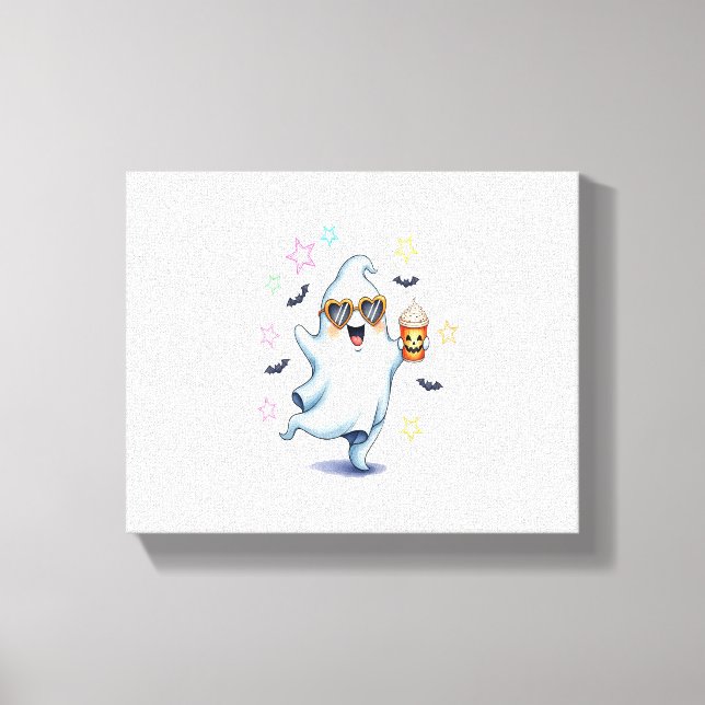 Coola Ghost Halloween Vibes Canvastryck (Framsida)