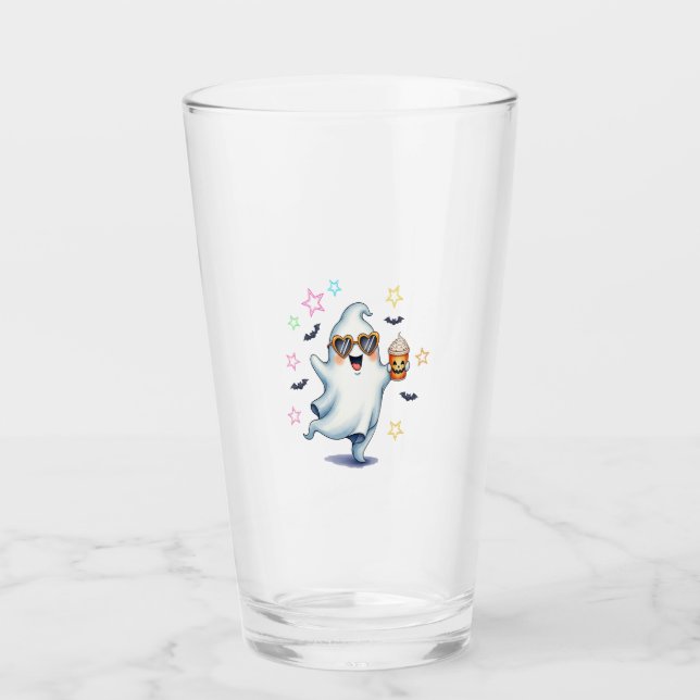 Coola Ghost Halloween Vibes Glaskopp (Framsida)