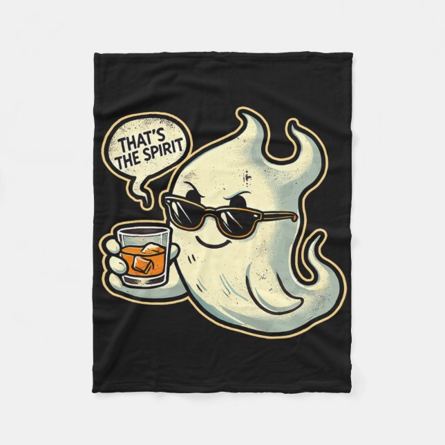 Coola Ghost Whiskey Pun Manar Women Funny Hallowee Fleecefilt (Framsidan)