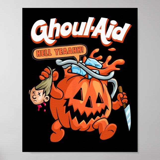 Coola Ghoul Aid Funny Ghoul Pumpkin Cute Meme Hall Poster (Framsidan)