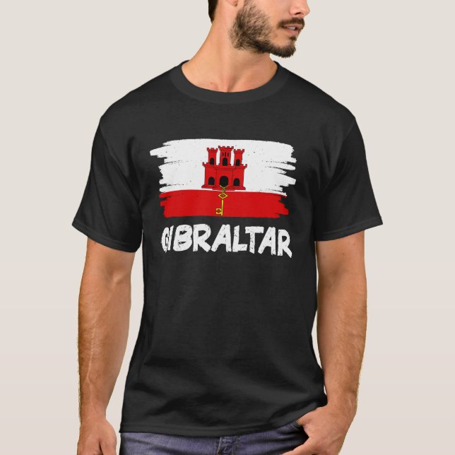 Coola Gibraltar Flagga T Shirt (Framsida)