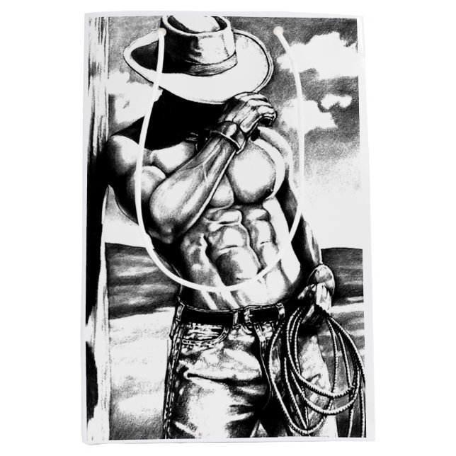 Coola Gift Bag för sin Art Cowboy BodyBuilder (Framsidan)